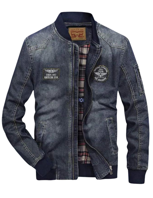 Giacca US Casual Denim — Comfort Quotidiano