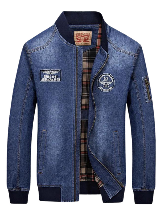 Giacca US Casual Denim — Comfort Quotidiano